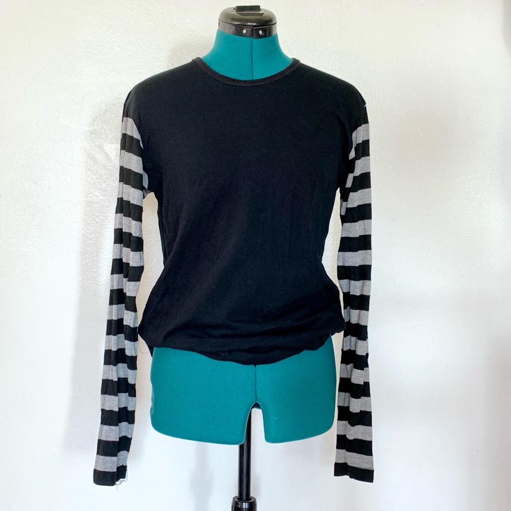 Vintage Black + Striped Long Sleeve